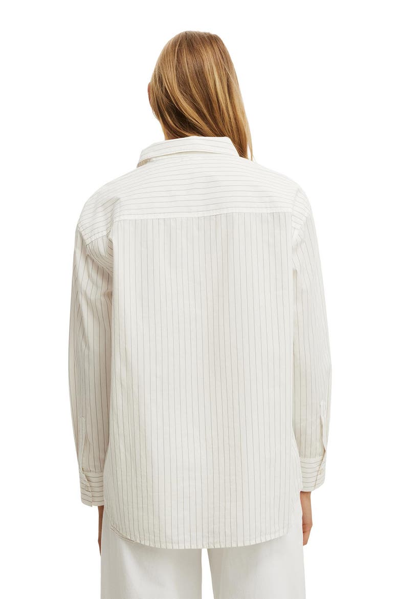 Women's Ella Wrap Long Sleeve Shirt, Alternate, color, Grey Pinstripe
