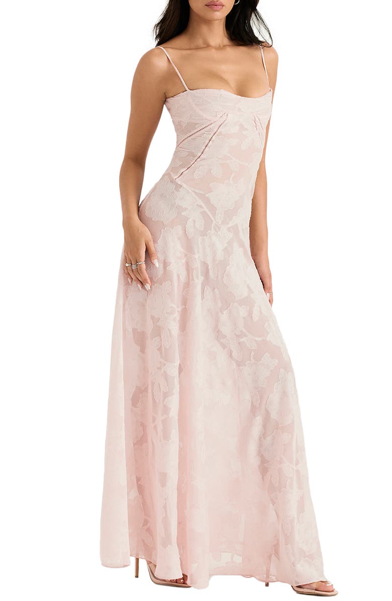 Seren Blush Lace-Up Back Gown