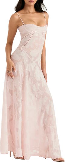 Seren Blush Lace-Up Back Gown
