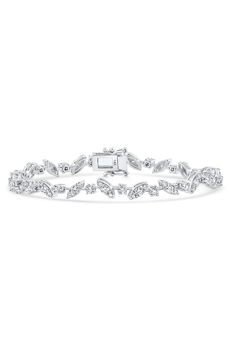 3.70Ct 14k Gold Diamond Tennis Bracelet 7" Lab Grown, Alternate, color, 14k White Gold