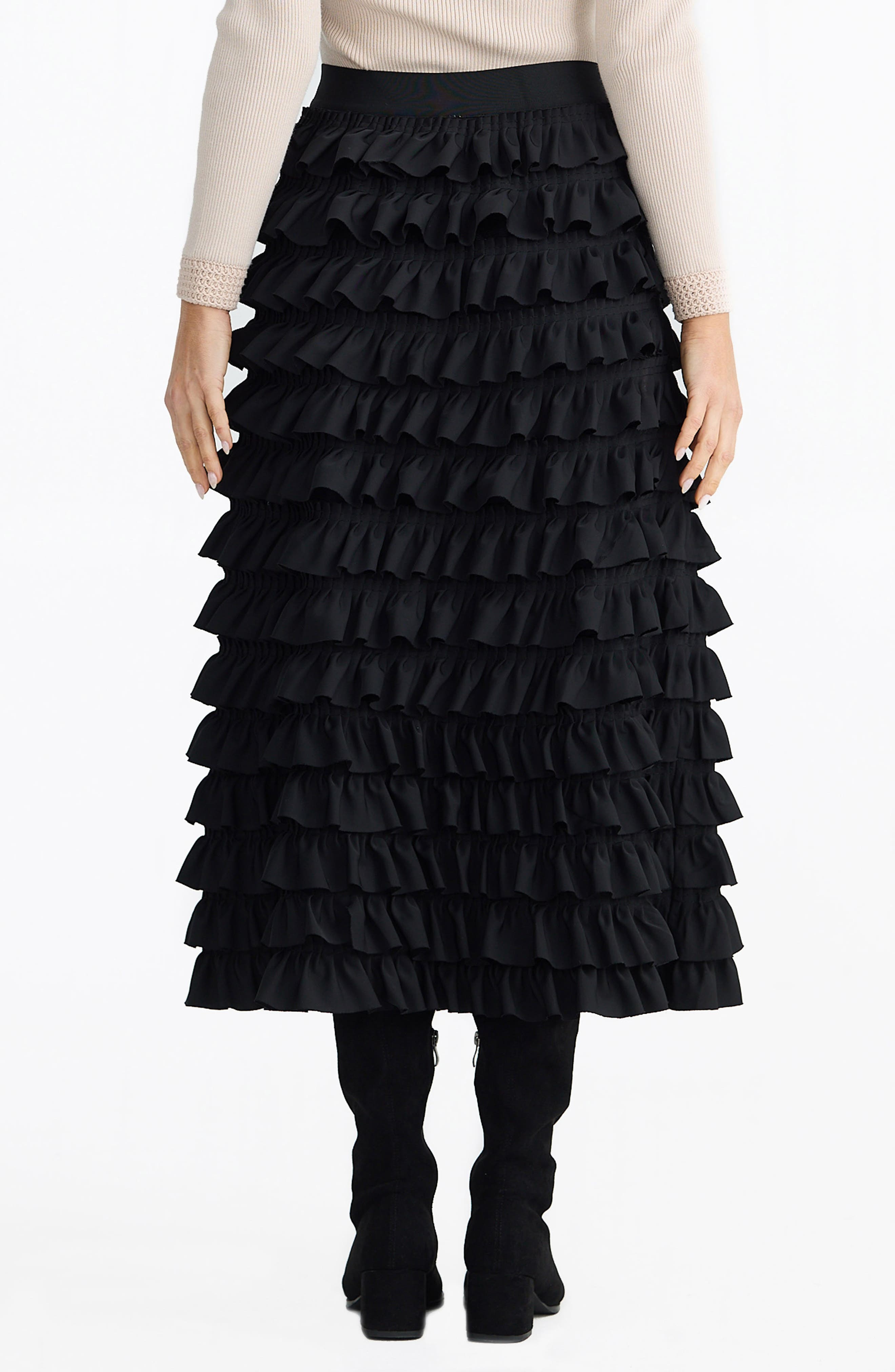 Symphony Layered Ruffle Maxi Skirt - image 2