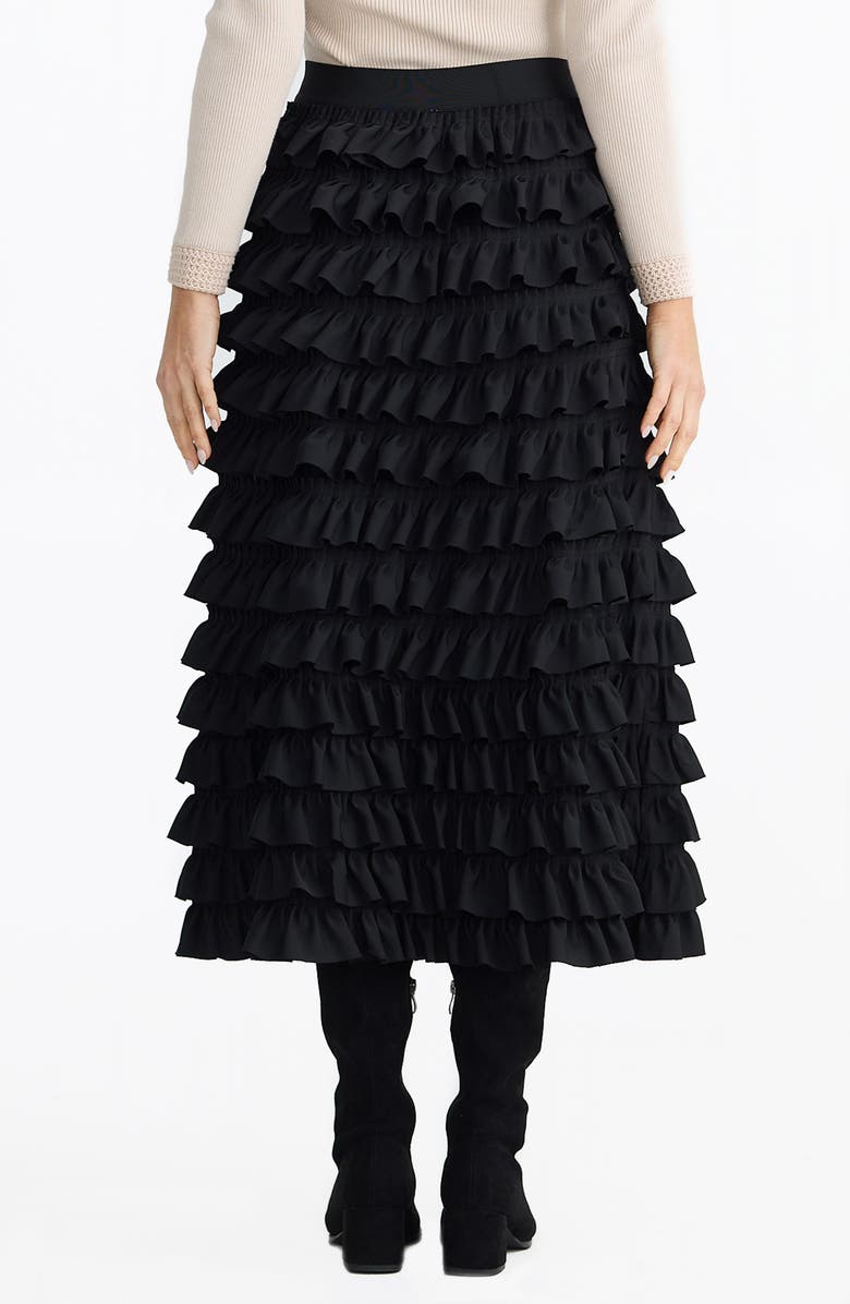 Brave+True Symphony Layered Ruffle Maxi Skirt, Alternate, color, Black