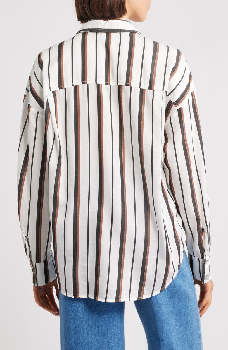 Bella Dahl Stripe Boyfriend Shirt, Alternate, color, Autumn Lurex Stripe
