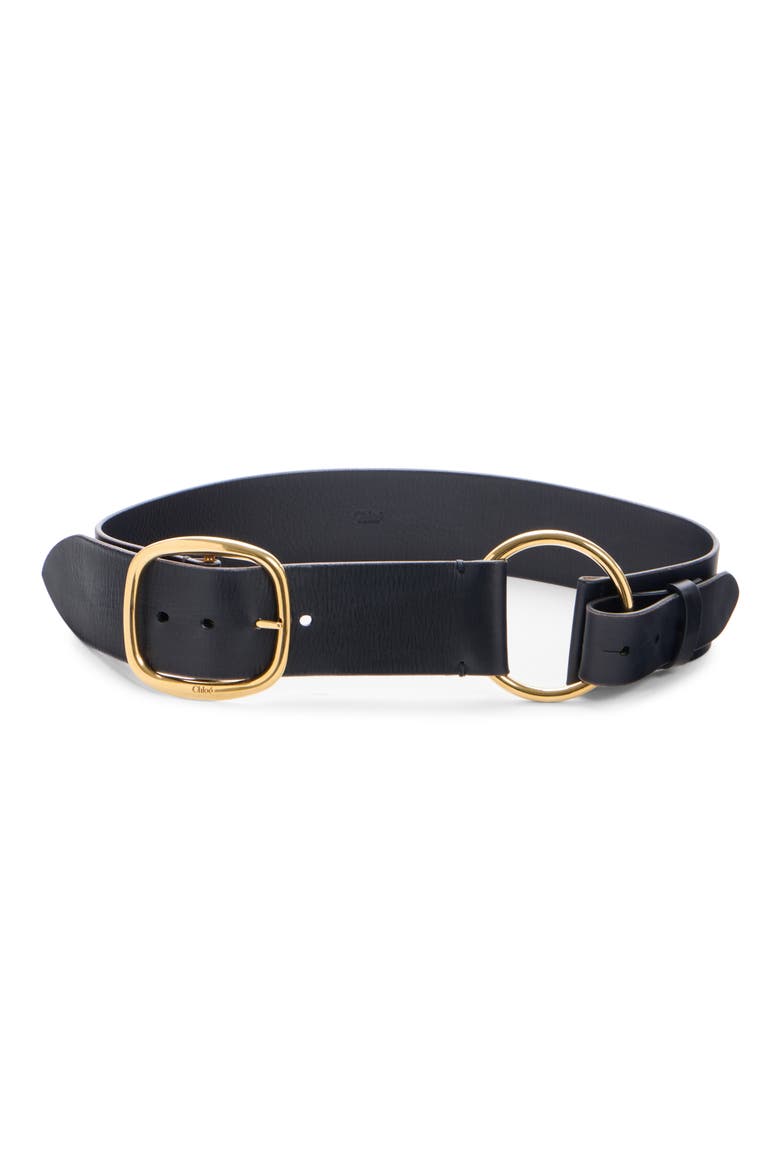 Leather Belt, Main, color, BLACK