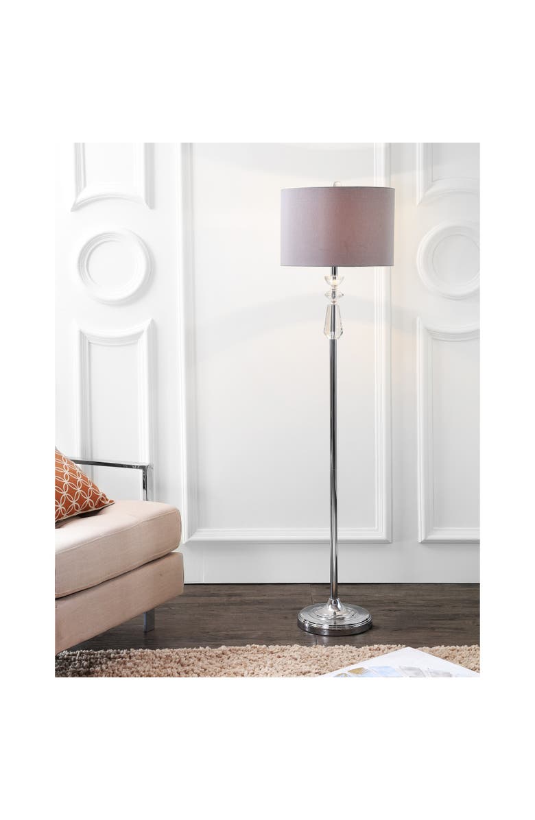 JONATHAN Y Layla Crystal / Metal LED Floor Lamp, Alternate, color, Clear/Chrome