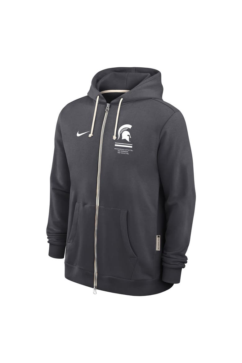 Men's Nike  Anthracite Michigan State Spartans 2026 Sideline Standard Issue Dri-FIT Full-Zip Hoodie, Alternate, color, Anthracite