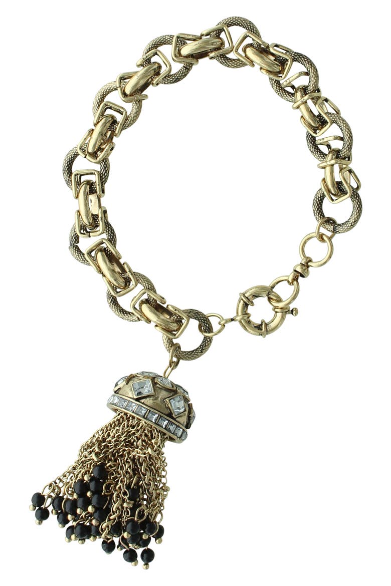 Cleo Tassel Bracelet, Main, color, GOLD