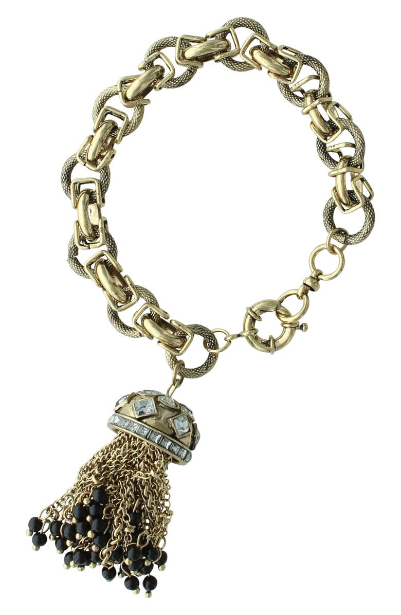 OLIVIA WELLES Cleo Tassel Bracelet, Main, color, Gold