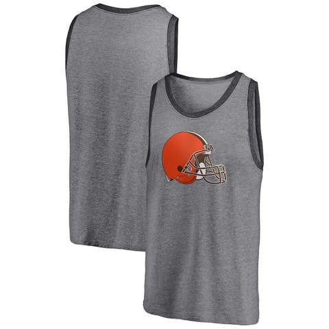 Men's Fanatics Branded Heathered Gray/Heathered Charcoal Cleveland Browns Famous Tri-Blend Tank Top