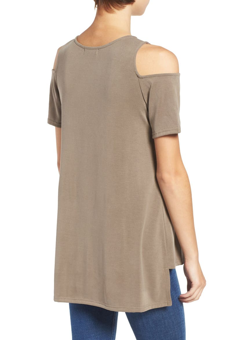 Cold Shoulder Tee, Alternate, color, ARMY OLIVE