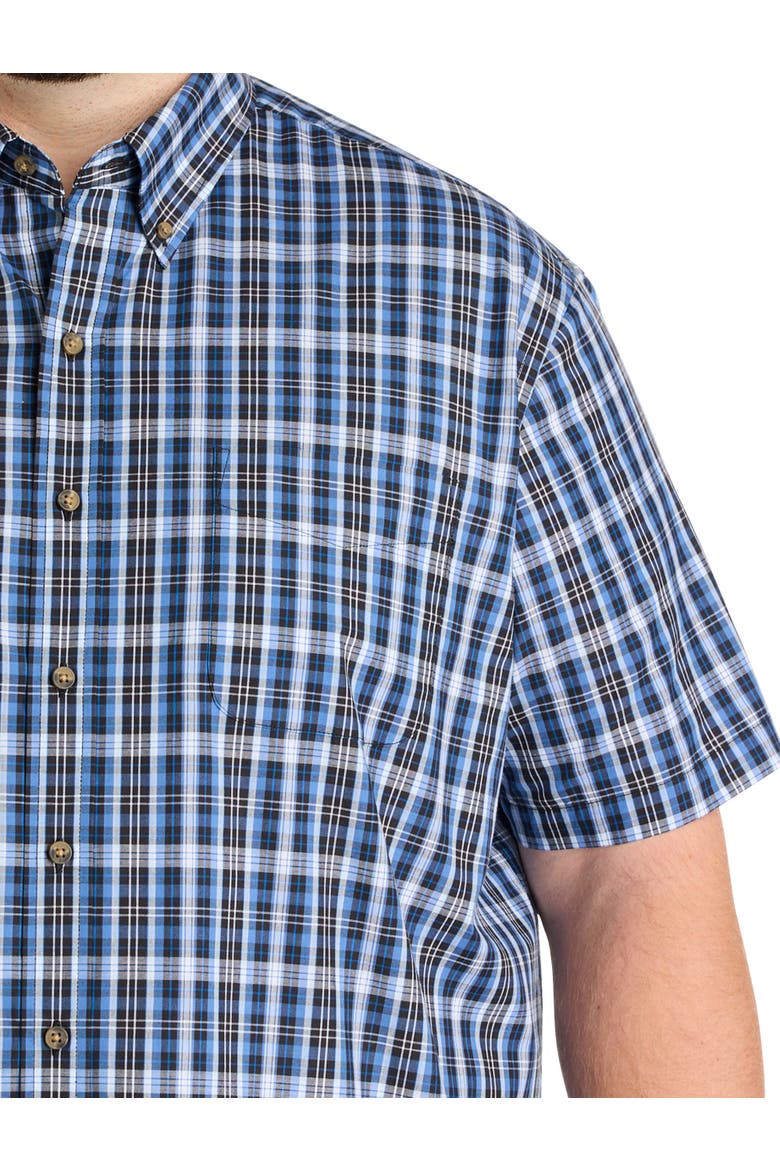 Big & Tall Easy-Care Medium Plaid Sport Shirt V3, Alternate, color, BLACK BLUE