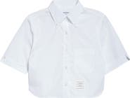Thom Browne Classic Crop Cotton Poplin Button-Down Shirt