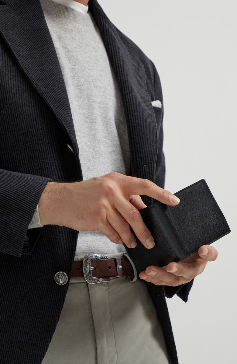 Brunello Cucinelli Capretta wallet, Alternate, color, Black