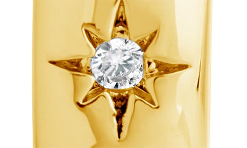 Sterling Forever Harmoni Star Cubic Zirconia Hoop Earrings In Gold