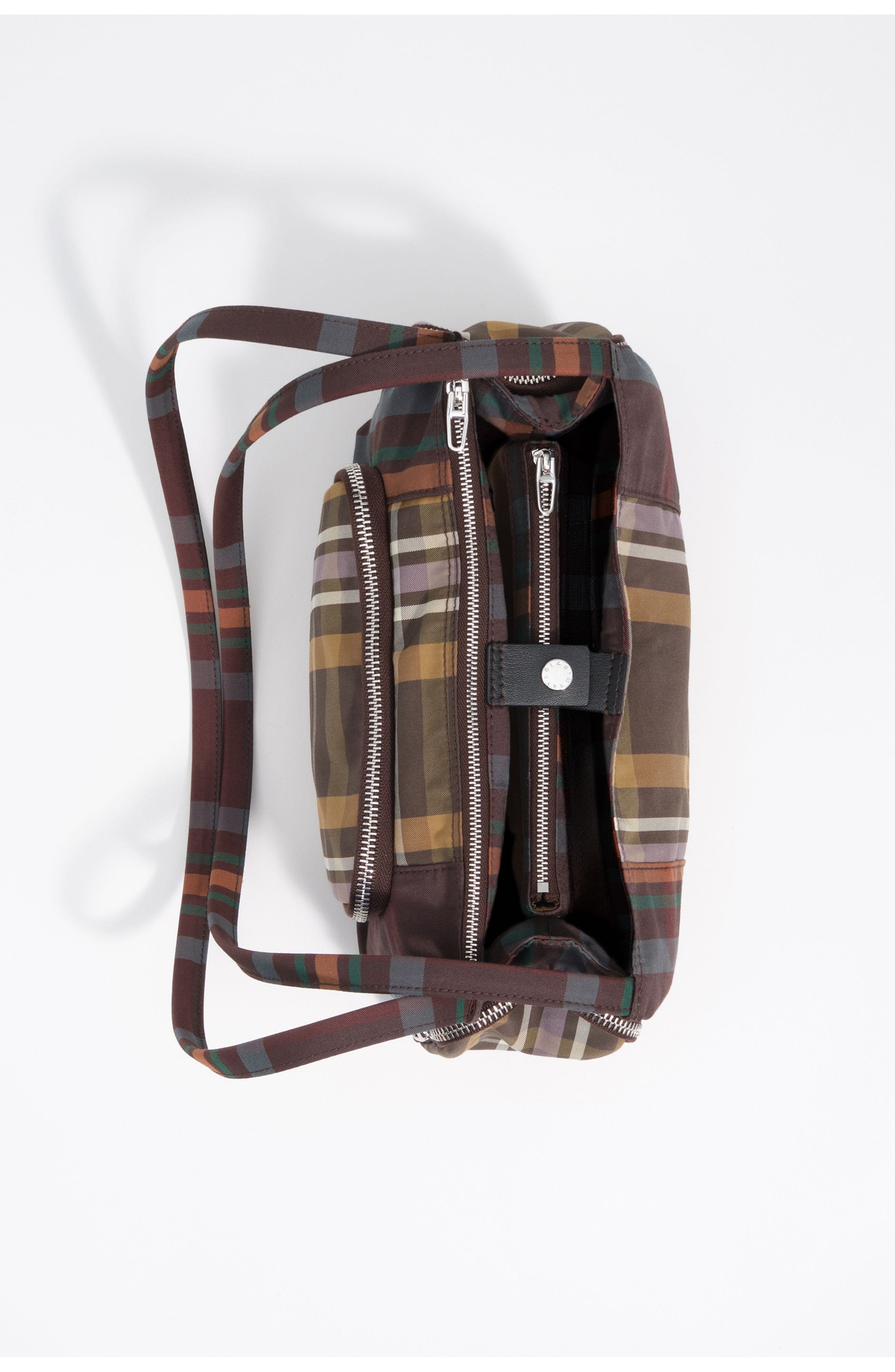 Large Tartan Pocket Shoulder Bag, Alternate, color, TARTAN CHOCOLATE GREEN