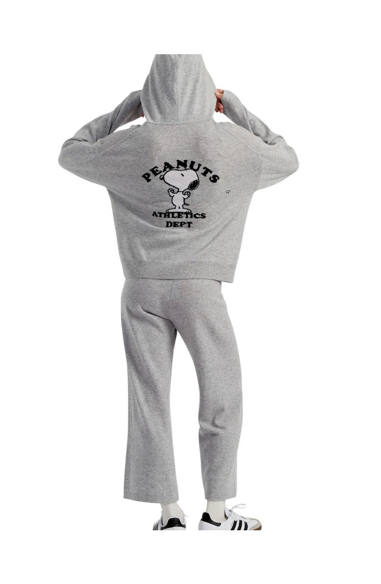 Chinti & Parker Peanuts Athletics Wool-Cashmere Hoodie, Alternate, color, Light Grey