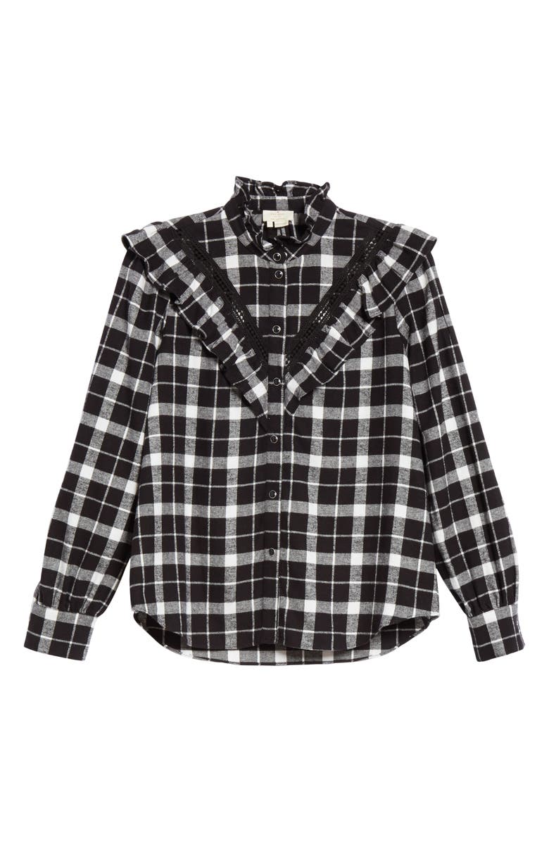 ZDNU KATE SPADE kate spade new york rustic plaid flannel shirt, Alternate, color, 
