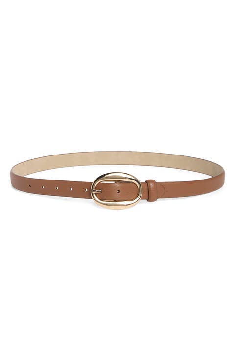 Oval Center Bar Buckle Belt