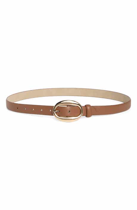 Oval Center Bar Buckle Belt