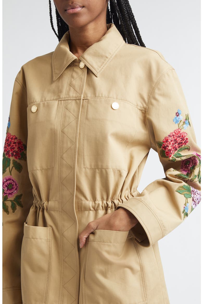 Embroidered Floral Jacket, Alternate, color, BIRCH