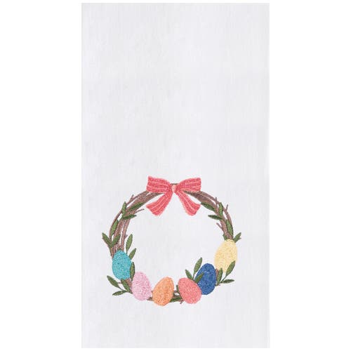 C & F Home C&f Home Springtime Easter Egg Wreath With Ribbon Kitchen And Bathroom Embroidered Hand Towel In Multi