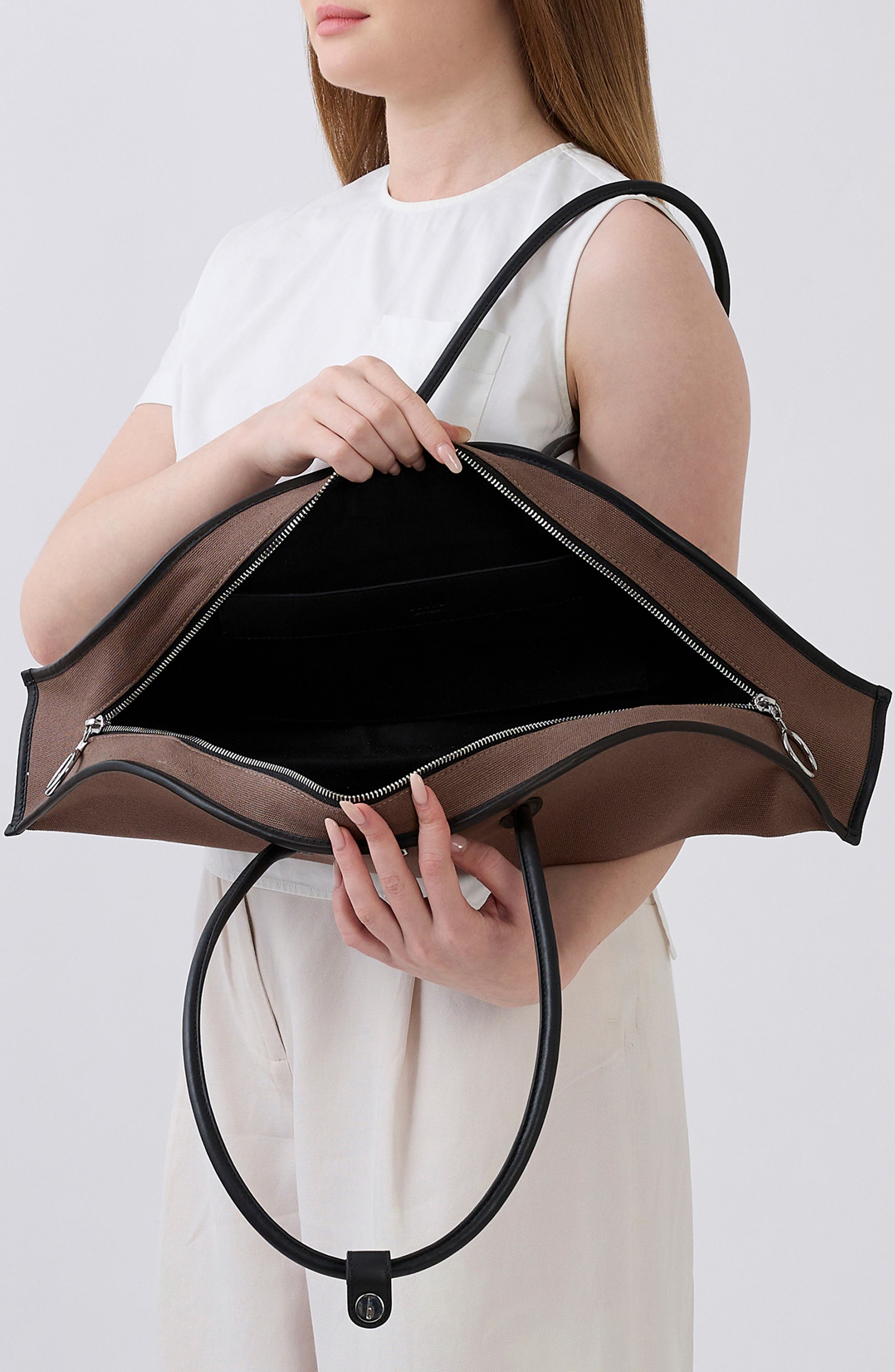 behno Laverne Canvas Bowler Bag, Alternate, color, Cacao/ Black