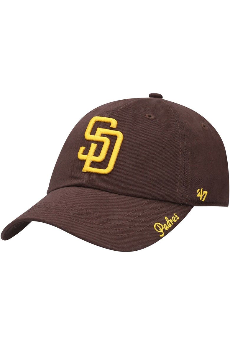 Women's '47 Brown San Diego Padres Team Miata Clean Up Adjustable Hat, Main, color, Brown