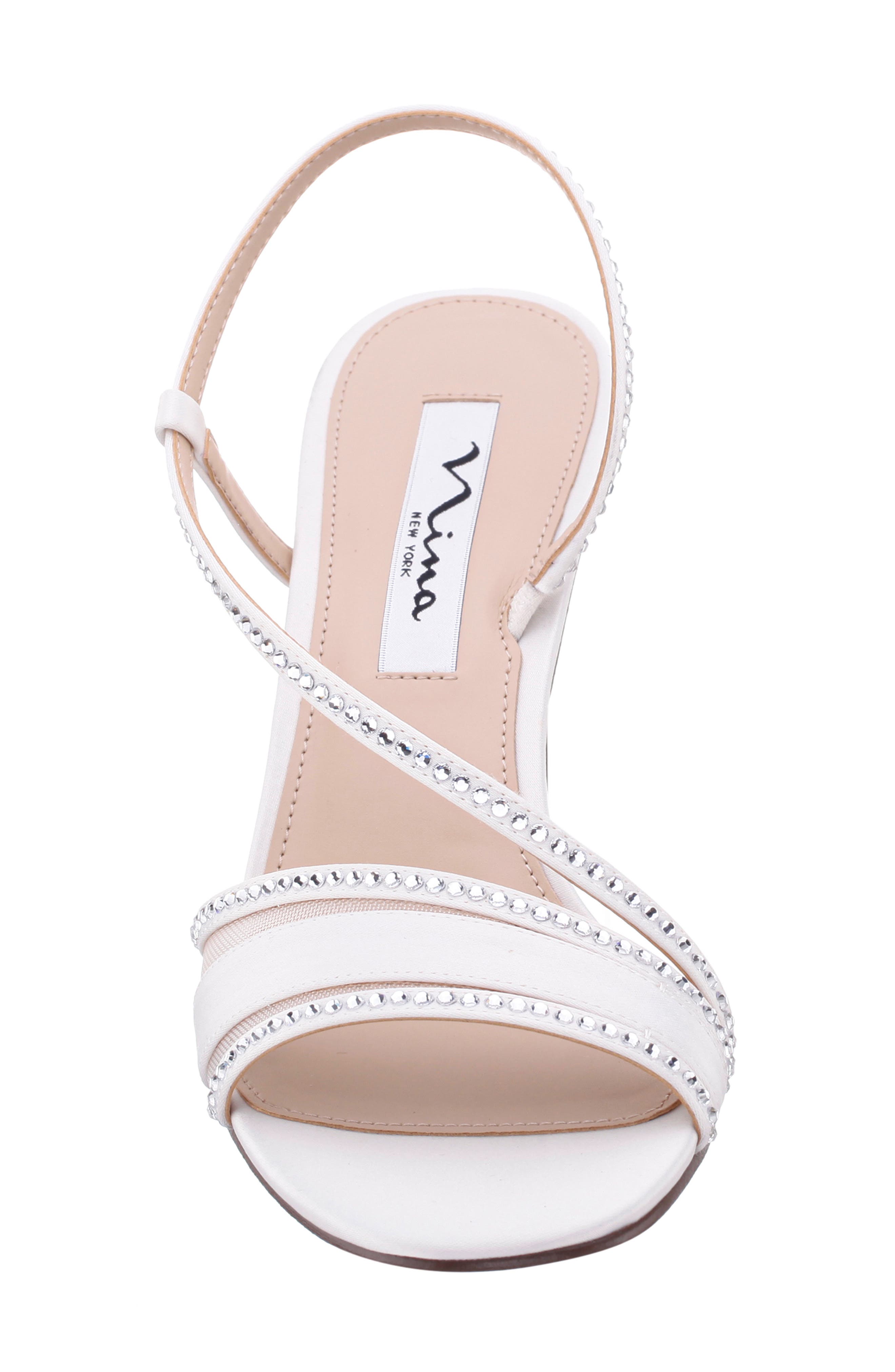 Nina Abbi Slingback Sandal, Alternate, color, Ivory Luster Satin/ Mesh