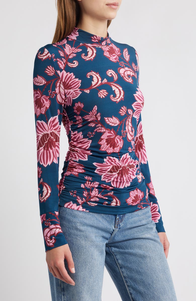 FARM Rio Flower Delicacy Ruched Jersey Top, Alternate, color,