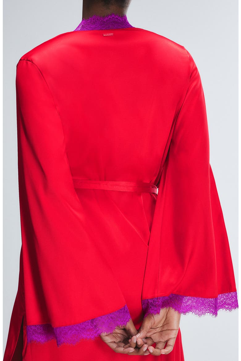 Fire Desire Lace Robe, Alternate, color, TIMELESS RED