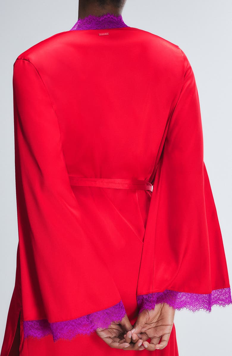 SAVAGE X FENTY Fire Desire Lace Robe, Alternate, color, Timeless Red