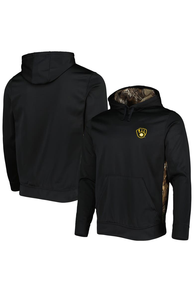 Men's Dunbrooke Black/Camo Milwaukee Brewers Ranger Pullover Hoodie, Alternate, color, Black