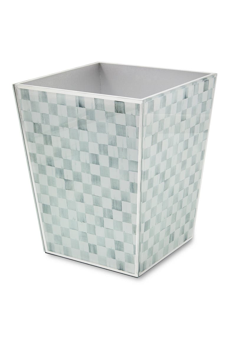 Sterling Check Waste Bin, Main, color, STERLING