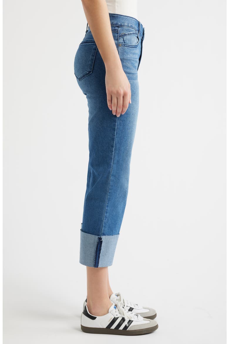 High Waist Cuff Straight Leg Jeans, Alternate, color, PAOLA