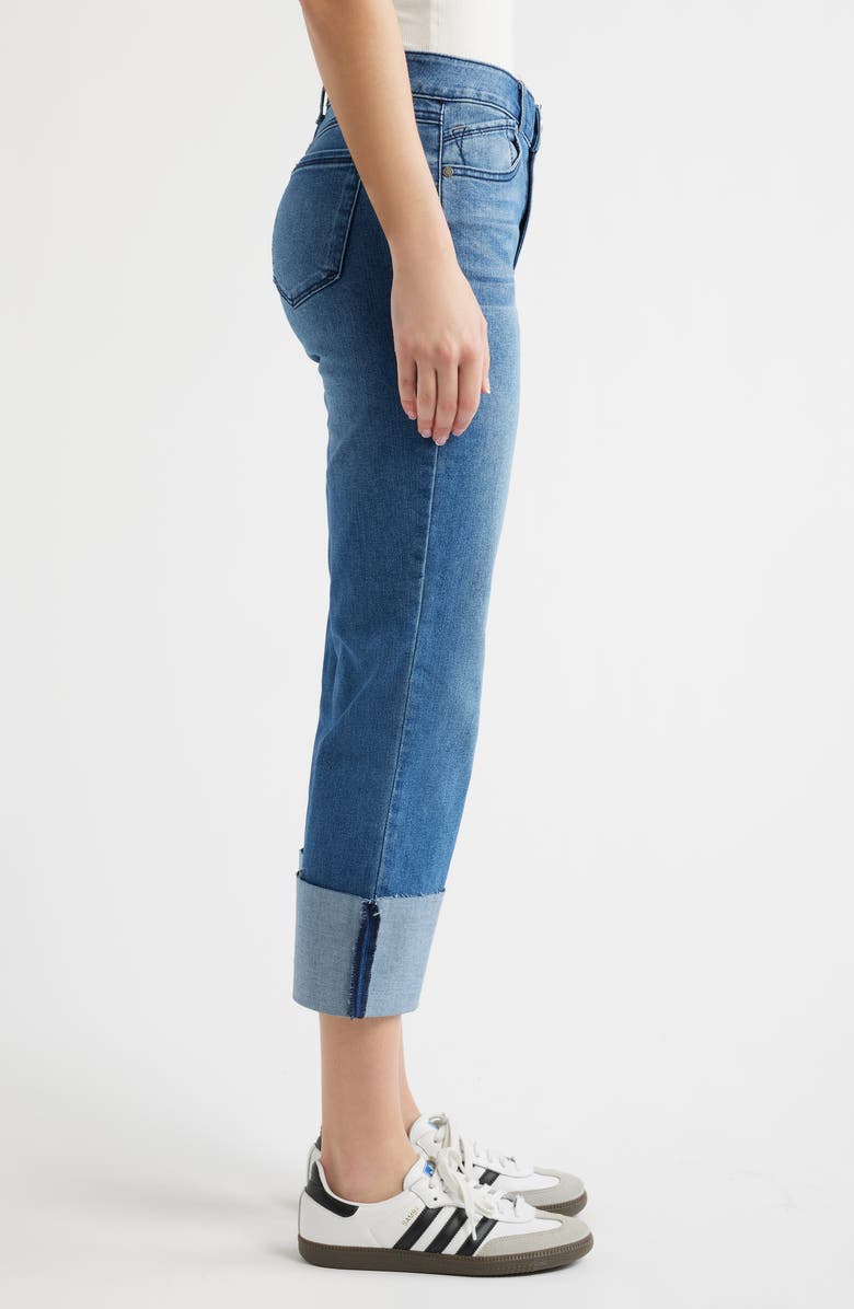 1822 Denim High Waist Cuff Straight Leg Jeans, Alternate, color, Paola