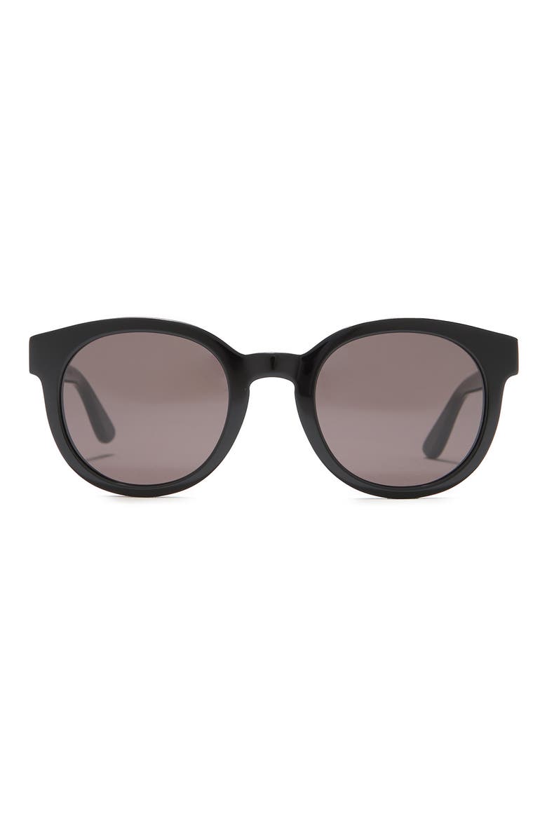 51mm Modified Round Sunglasses, Main, color, BLACK BLACK BLACK