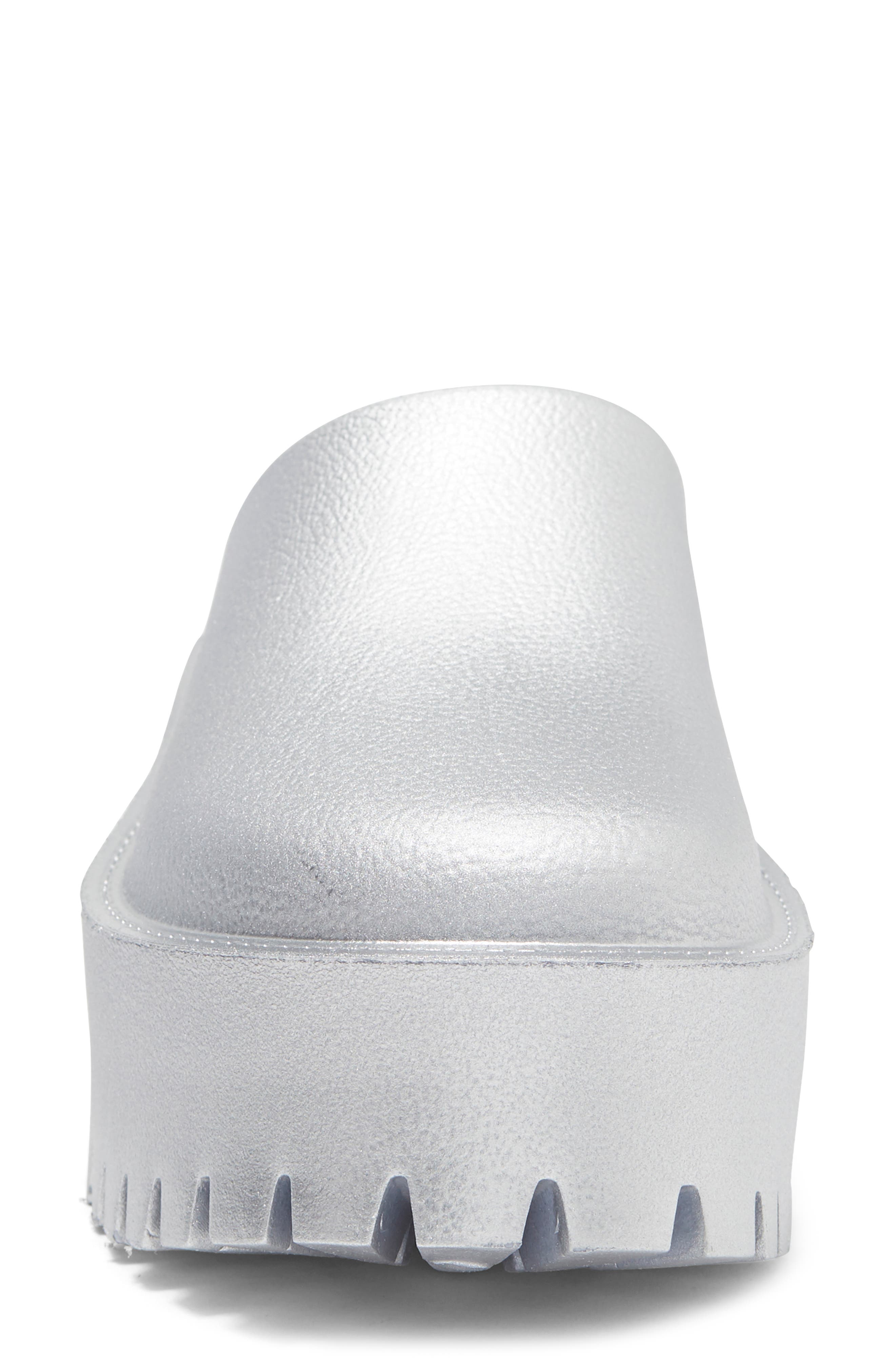 Lugged Platform Clog, Alternate, color, SILVER