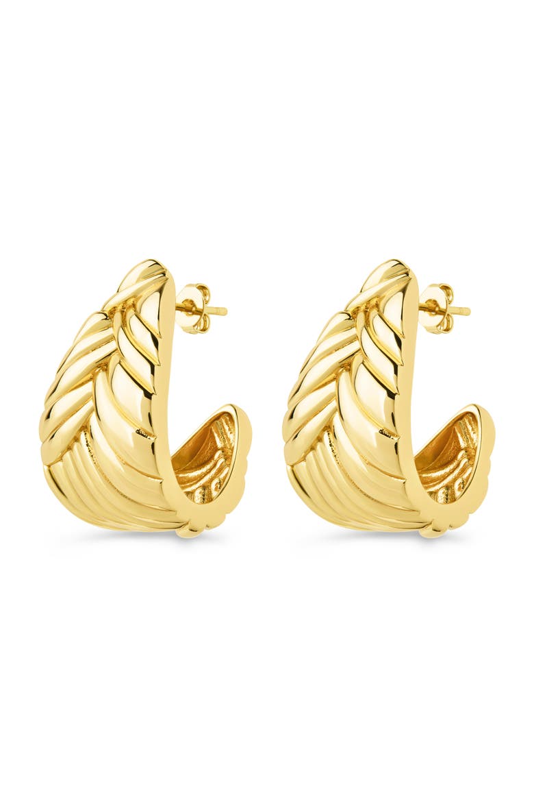 Ellis Braided Hoop Earrings, Alternate, color, GOLD