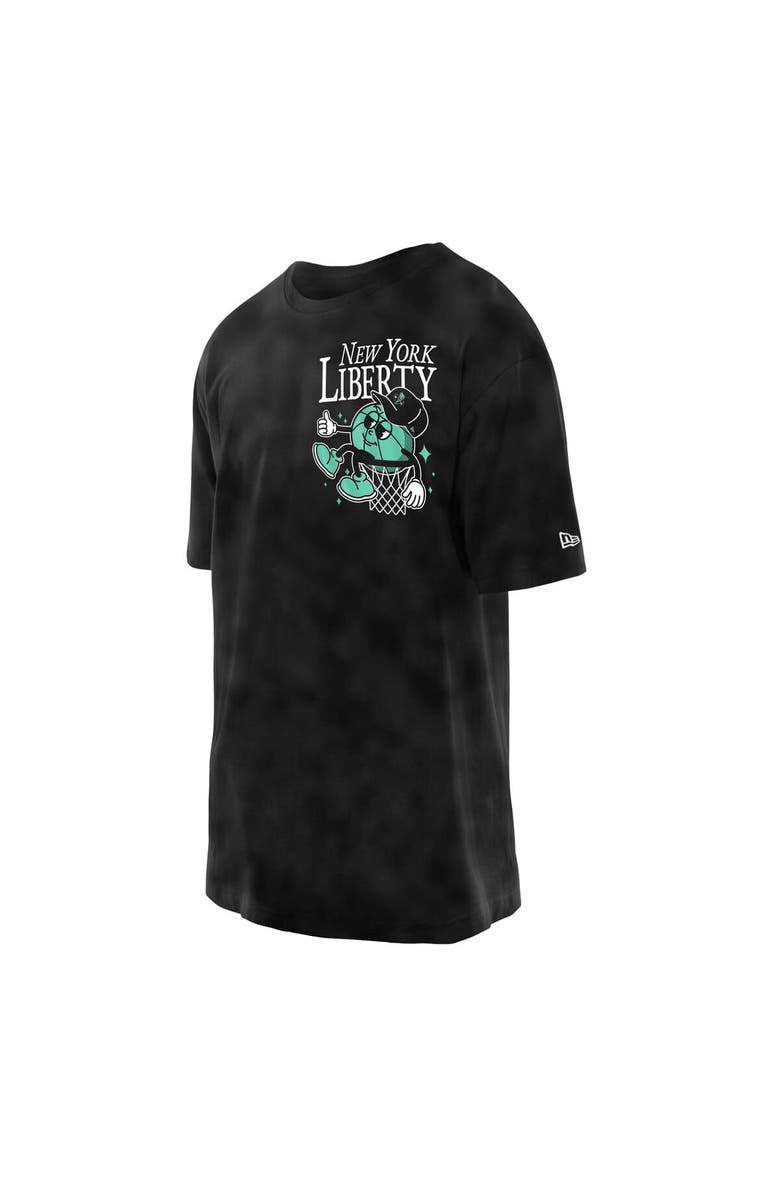 New Era Men's New Era Black New York Liberty Old School Sport Enzyme Wash Oversized T-Shirt, Alternate, color, 