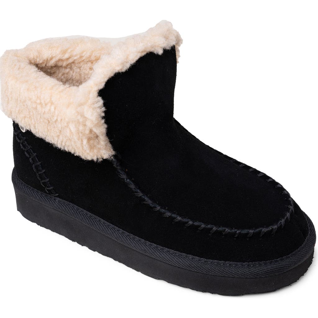 Minnetonka Chandra Faux Shearling Lined Bootie In Black
