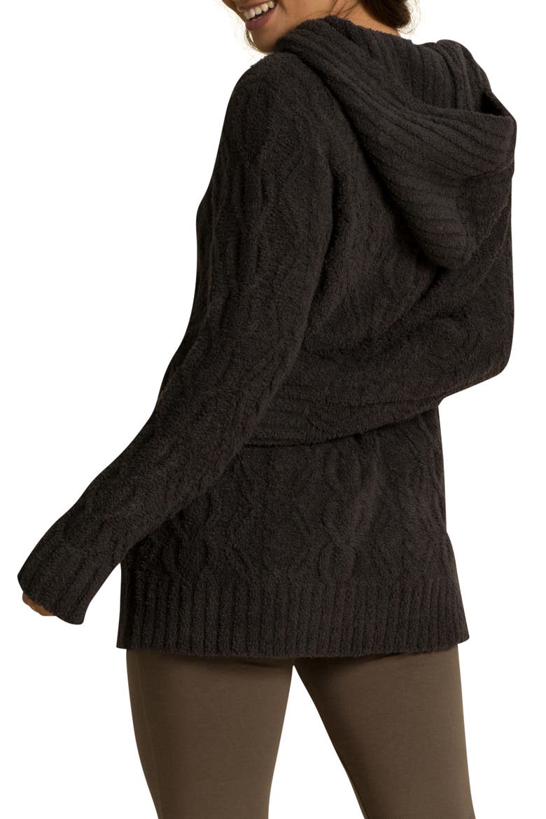 CozyChic™ Zigzag Cable Knit Hoodie, Alternate, color, CARBON