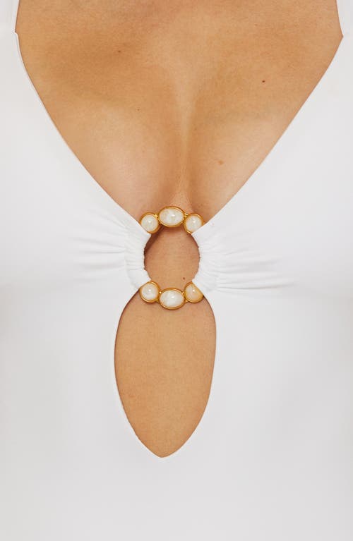 Becca Marble Canyon Ring One-piece Swimsuit In White