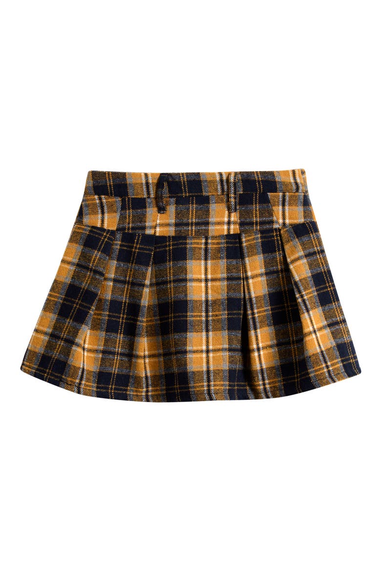 Kids' Pleated Skirt with Shorts Liner, Alternate, color, BROWN BLUE PLAID