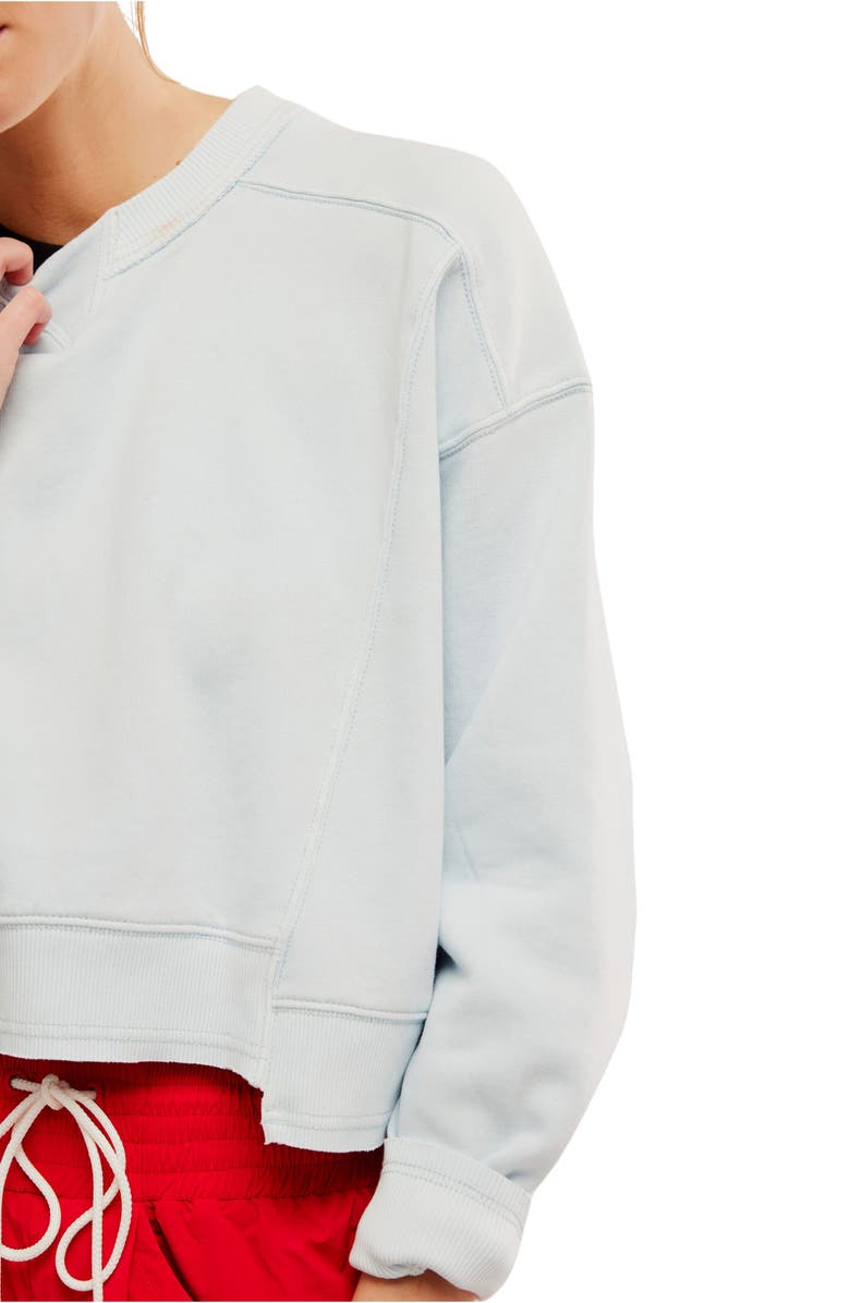 Free People FP Movement Intercept Cotton Blend Sweatshirt, Alternate, color, Arctic Snow