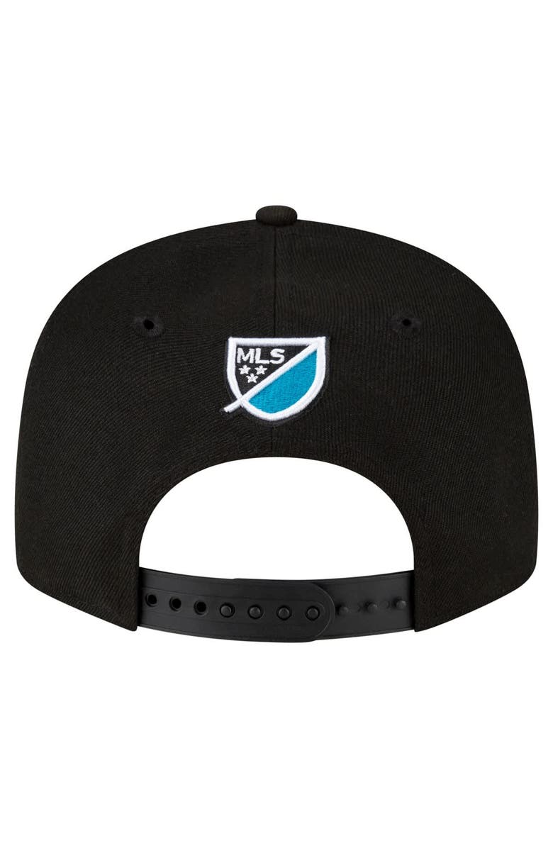 New Era Men's Black Charlotte FC Club Logo 9FIFTY Snapback Hat, Alternate, color, 