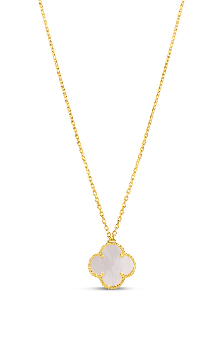 SHYMI Clover Pendant Necklace, Main, color, Gold/ White