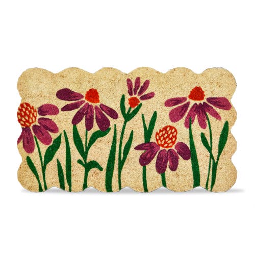 Tag Scallop Coneflower Non-slip Coir Mat Multi Coir Everyday In Brown