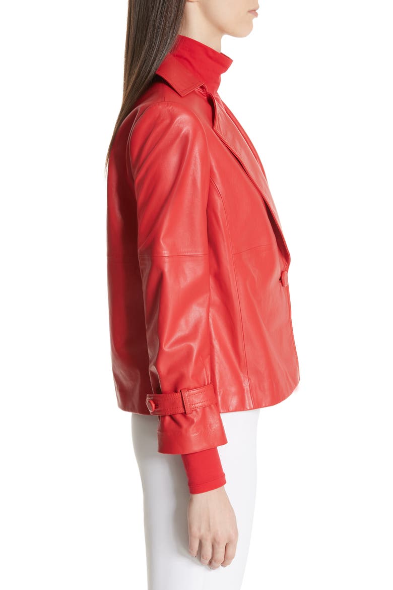 Luxe Nappa Leather Jacket, Alternate, color, CRIMSON