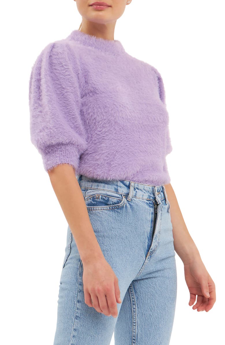 Endless Rose Plush Puff Sleeve Sweater, Alternate, color, 