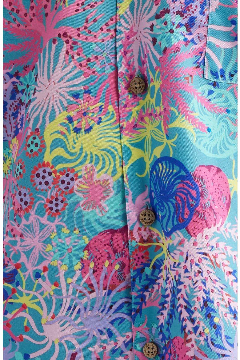 Coral Print Camp Shirt, Alternate, color, MULTI